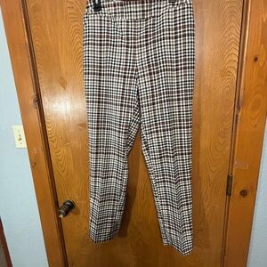 Cato Women’s Checkered Plaid Brown Dress Pants